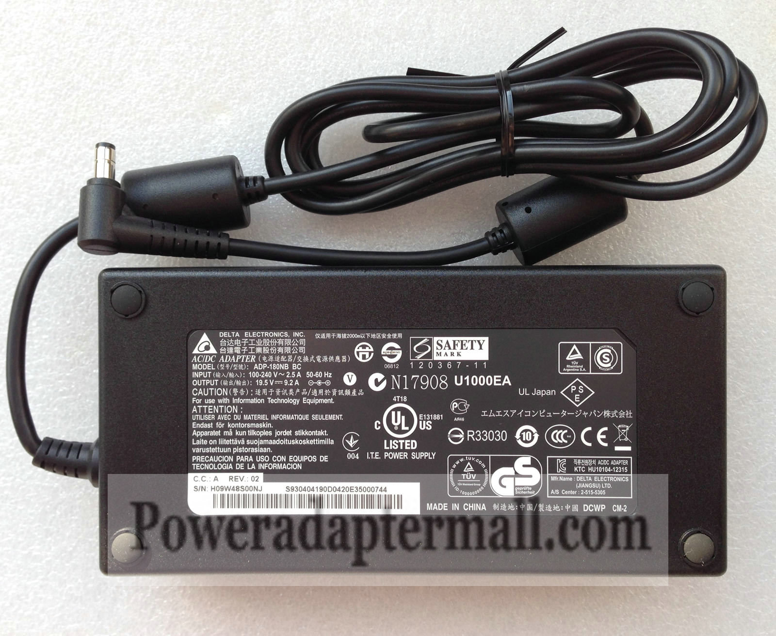 Original 180W MSI GT70 19.5V 9.2A AC Adapter ADP-180NB BC - Click Image to Close